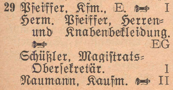 Adressbuch 1930, Zerbster Straße 29 / Pfeifferhaus