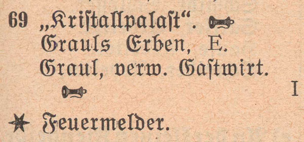 Adressbuch 1930, Zerbster Straße 69 / Kristallpalast